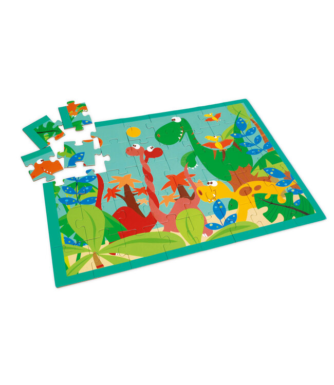 Scratch Scratch - Puzzel 40pcs: DINO WERELD 60x43.5cm, in doos diam.22xH12cm, 3+