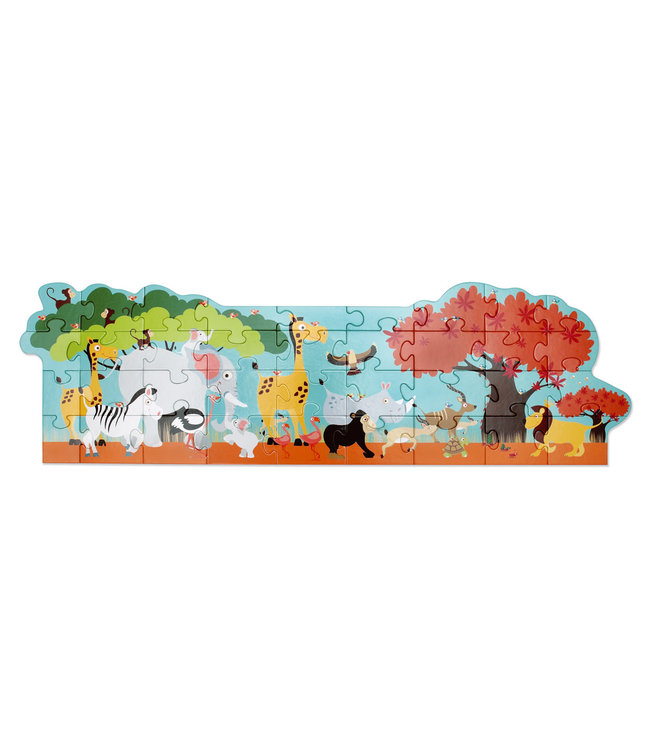 Scratch Scratch - Puzzel 36pcs: VLOERPUZZEL/SAFARI 100x33cm, in doos diam.26xH12cm, 3+