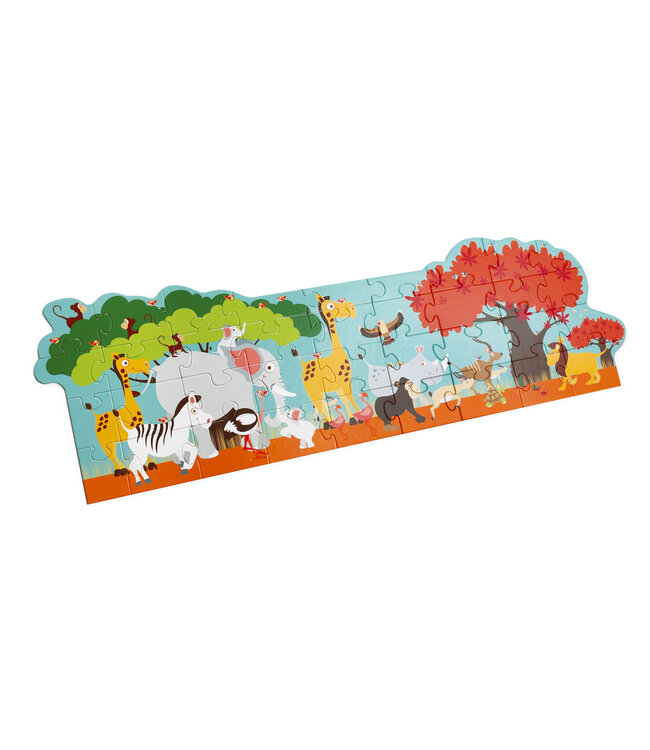 Scratch Scratch - Puzzel 36pcs: VLOERPUZZEL/SAFARI 100x33cm, in doos diam.26xH12cm, 3+