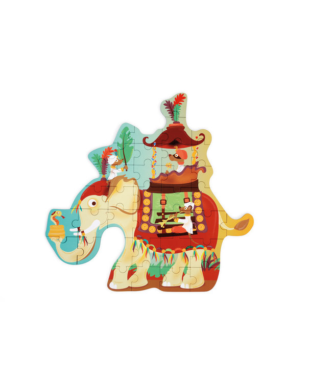 Scratch Scratch - Puzzel 37pcs: CONTOUR PUZZEL/OLIFANT 50x48.5x0.25cm, in vormendoos 27.6x23.6x6.5cm, 3+