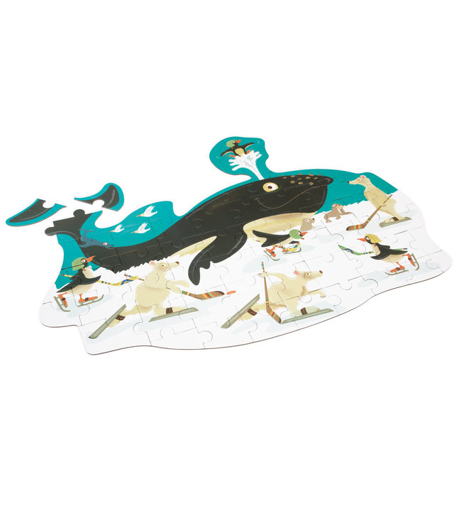 Scratch Scratch - Puzzel 60pcs: CONTOUR PUZZEL/WALVIS 61.7x41.9x0.25cm, in vormendoos 30x19.6x6.5cm, 4+