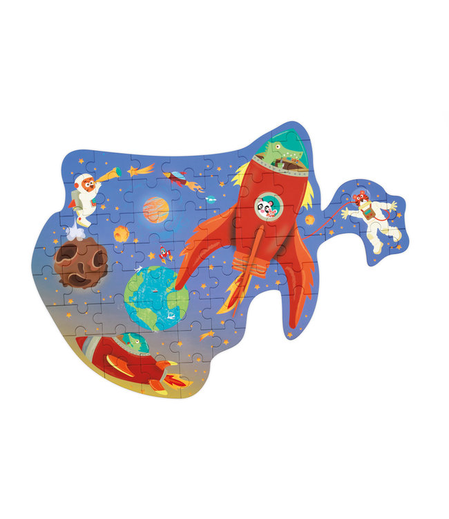 Scratch Scratch - Puzzel 60pcs: CONTOUR PUZZEL/RUIMTE 64.5x46.3x0.25cm, in vormendoos 19.9x28.8x6.5cm, 4+