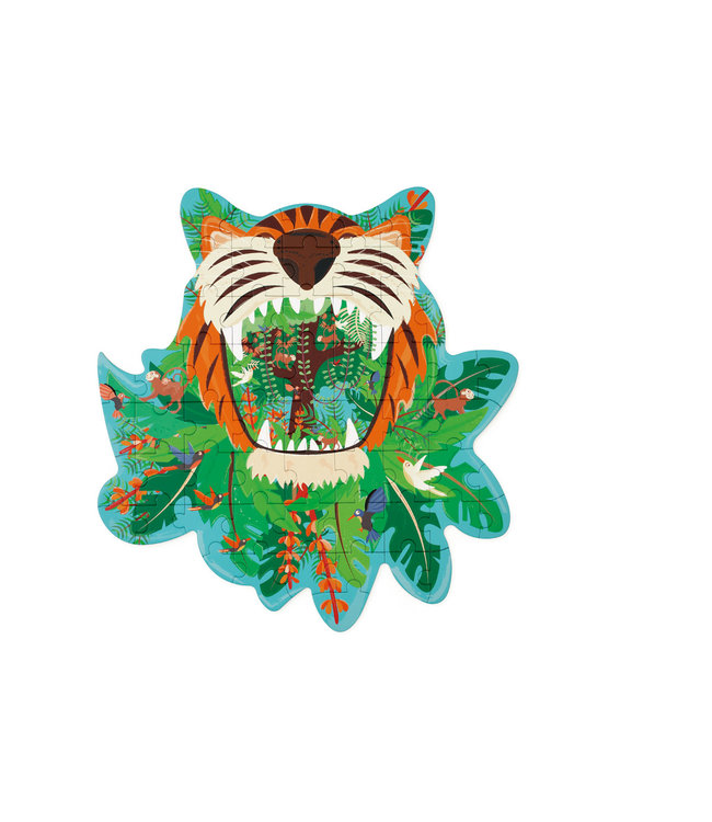 Scratch Scratch - Puzzel 59pcs: CONTOUR PUZZEL/TIJGER 53x56cm, in vormendoos 24x25.40x6.5cm, 4+