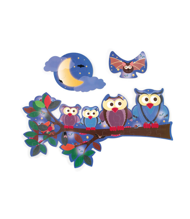 Scratch Scratch - Puzzel 2-zijdig 39pcs: UIL Dag/Nacht 63x40cm, in vormendoos 23,5x23,5x6,5cm, 4+