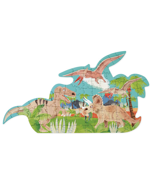 Scratch Scratch - Puzzel 2-zijdig 100pcs: DINO Skin&Bones 68x38x2.5cm, in vormendoos 31,5x20,6x6,5cm, 5+