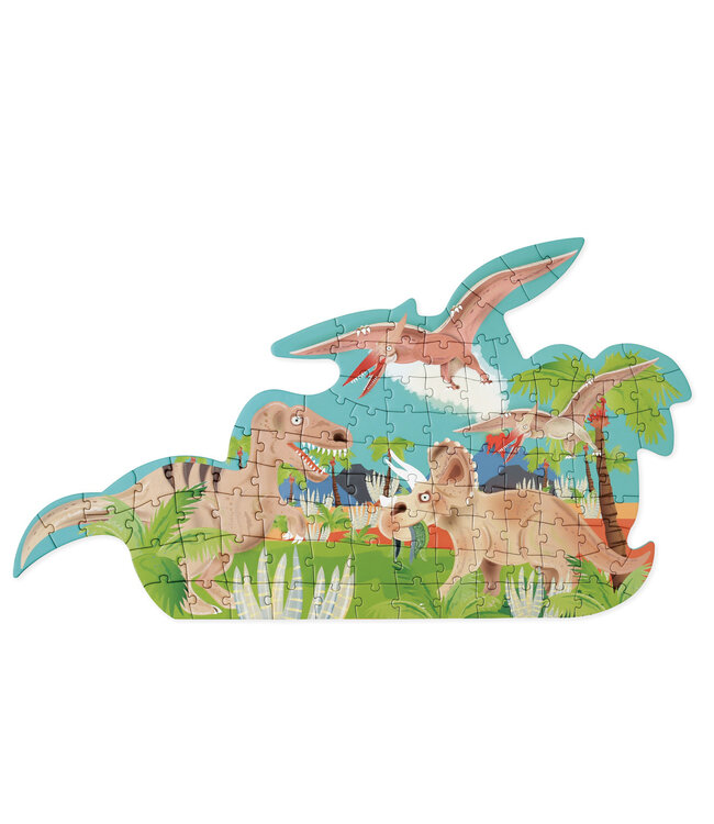 Scratch Scratch - Puzzel 2-zijdig 100pcs: DINO Skin&Bones 68x38x2.5cm, in vormendoos 31,5x20,6x6,5cm, 5+