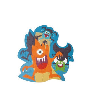 Scratch Scratch - Puzzel 40pcs: CONTOUR PUZZEL/MONSTERS  53,5x55,5cm, in vormendoos 22,5x27x6,5cm, 3+