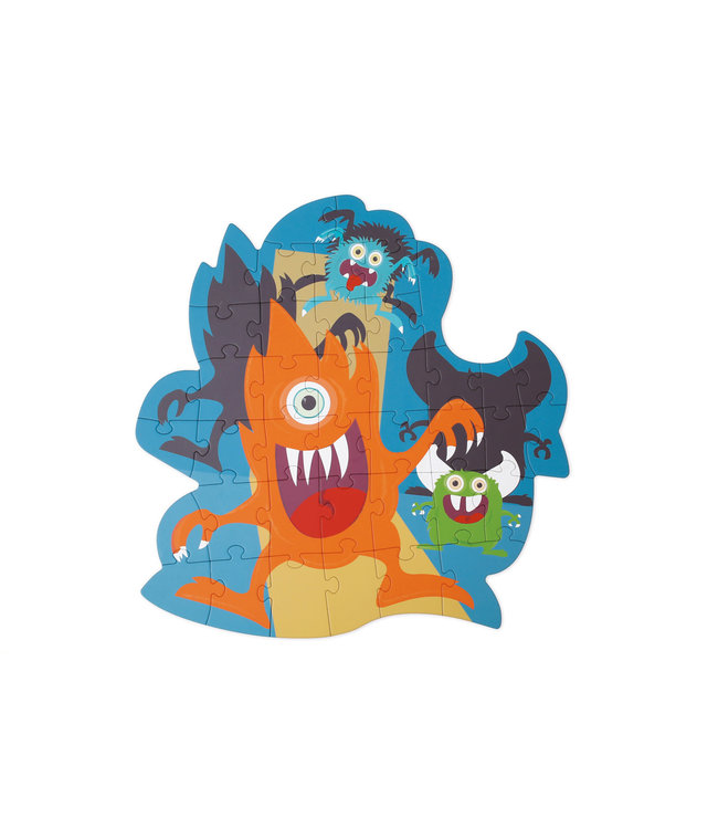 Scratch Scratch - Puzzel 40pcs: CONTOUR PUZZEL/MONSTERS  53,5x55,5cm, in vormendoos 22,5x27x6,5cm, 3+
