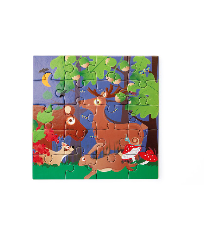 Scratch Scratch - Puzzel Magnetisch: MAGNETISCH PUZZELBOEK TO GO - BOSDIEREN 18x18x1.5cm (gesloten), 54x18x0.5cm (open), met 2 magnetische puzzels van 20 stuks, 3+