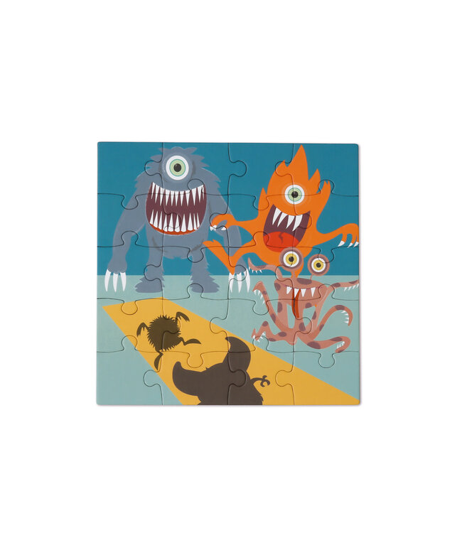 Scratch Scratch - Puzzel Magnetisch: MAGNETISCH PUZZELBOEK TO GO - MONSTER 18x18x1.5cm (gesloten), 54x18x0.5cm (open), met 2 magnetische puzzels van 20 stuks, 3+