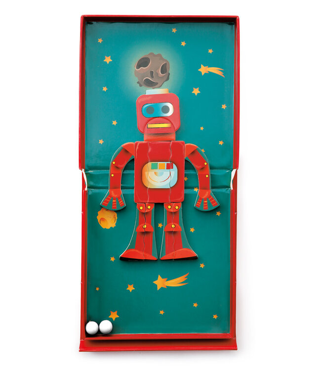Scratch Scratch - Puzzel Magnetisch: MAGNETIC PUZZLE RUN - ROBOT 11 stuks 15.5x20.5x2cm (gesloten), 15.5x32.5x2cm (open), 2-in-1: puzzel en knikkerbaan met 5 knikkers, 3+