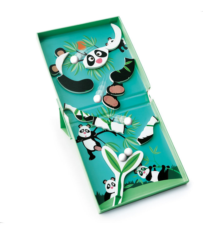 Scratch Scratch - Puzzel Magnetisch: MAGNETIC PUZZLE RUN - PANDA 11 stuks 15.5x20.5x2cm (gesloten), 15.5x32.5x2cm (open), 2-in-1: puzzel en knikkerbaan met 5 knikkers, 3+