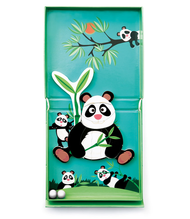 Scratch Scratch - Puzzel Magnetisch: MAGNETIC PUZZLE RUN - PANDA 11 stuks 15.5x20.5x2cm (gesloten), 15.5x32.5x2cm (open), 2-in-1: puzzel en knikkerbaan met 5 knikkers, 3+
