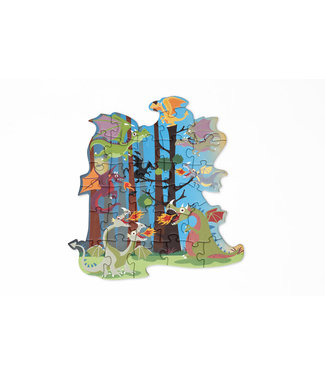 Scratch Scratch - Compact Puzzel 29pcs: CONTOUR PUZZEL/DRAKEN 25,5x26cm, in ronde doos 16x16x4cm, 3+