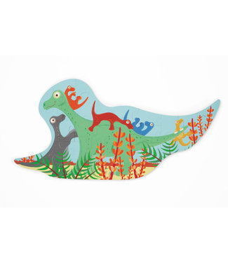 Scratch Scratch - Compact Puzzel 30pcs: CONTOUR PUZZEL/DINO 39x19cm, in ronde doos 16x16x4cm, 3+