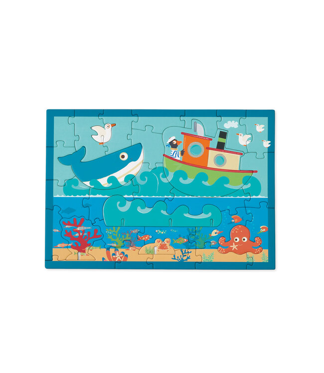 Scratch Scratch - PlayPuzzle 30pcs: 3D OCEAAN 33x23,1cm, in ronde doos 20x20x4,5cm, 3+