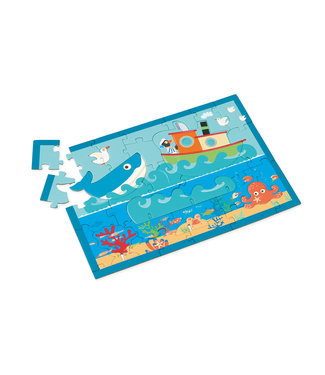 Scratch Scratch - PlayPuzzle 30pcs: 3D OCEAAN 33x23,1cm, in ronde doos 20x20x4,5cm, 3+