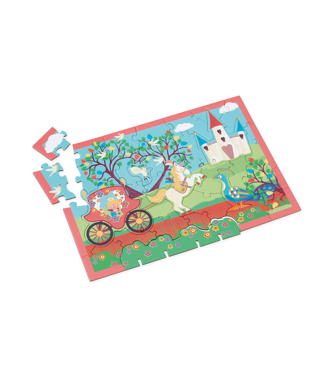 Scratch Scratch - PlayPuzzle 32pcs: 3D PRINSES 33x23,1cm, in ronde doos 20x20x4,5cm, 3+