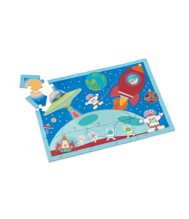 Scratch Scratch - PlayPuzzle 32pcs: 3D RUIMTE 33x23,1cm, in ronde doos 20x20x4,5cm, 3+