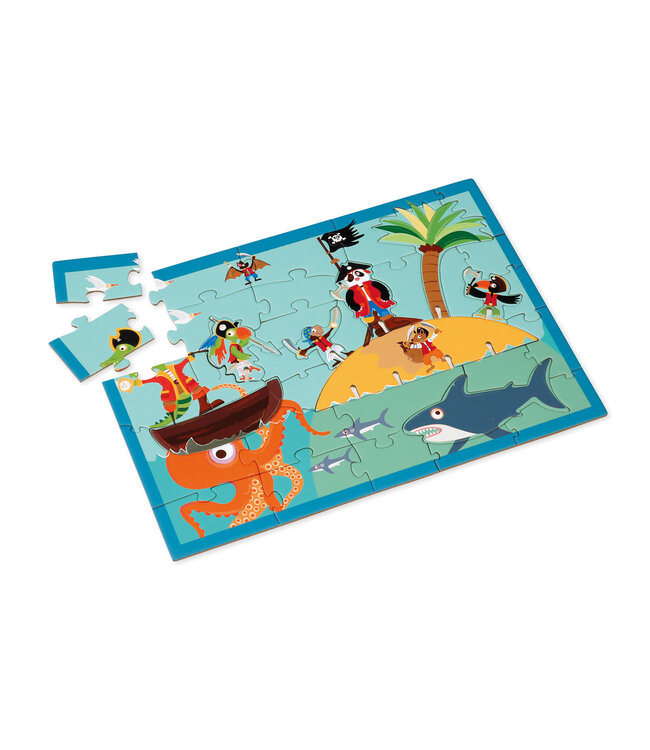 Scratch Scratch - PlayPuzzle 36pcs: 3D PIRAAT 33x23,1cm, in ronde doos 20x20x4,5cm, 3+