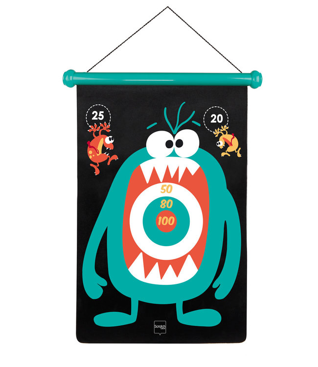 Scratch Scratch - Active Play: MAGNETISCHE DARTS Monsters 36x55cm, 2-zijdig bedrukt, in tube, 5+