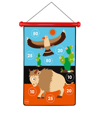 Scratch Scratch  - Active Play: MAGNETISCHE DARTS Indiaan 36x55cm, 2-zijdig bedrukt, in tube, 5+