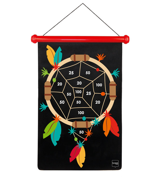 Scratch Scratch  - Active Play: MAGNETISCHE DARTS Indiaan 36x55cm, 2-zijdig bedrukt, in tube, 5+