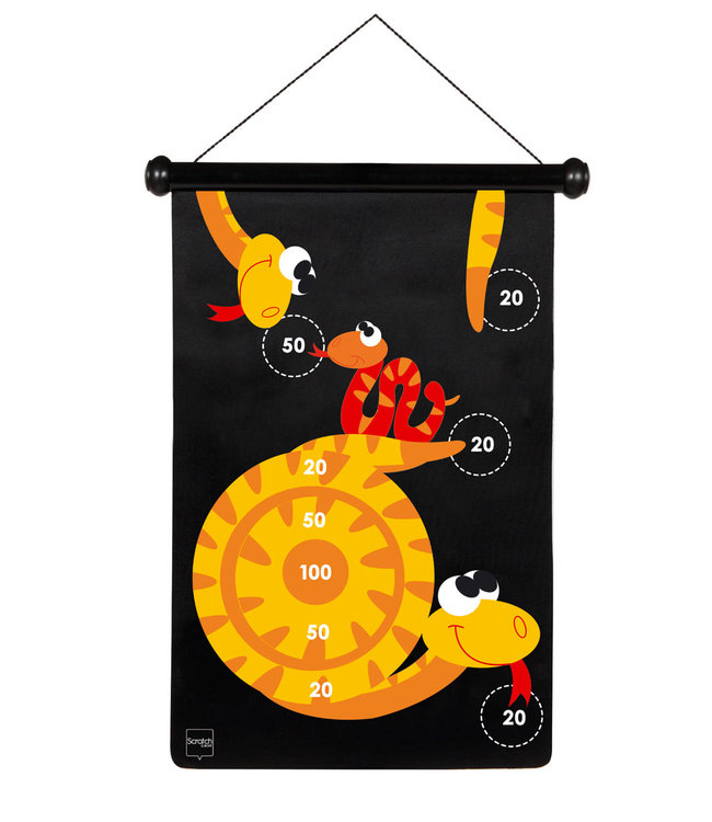 Scratch Scratch  - Active Play: MAGNETISCHE DARTS Slangen 36x55cm, 2-zijdig bedrukt, in tube, 5+