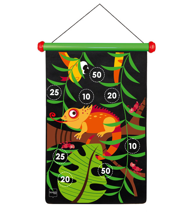 Scratch Scratch  - Active Play: MAGNETISCHE DARTS Jungle 36x55cm, 2-zijdig bedrukt, in tube, 5+