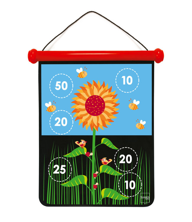 Scratch Scratch  - Active Play: MAGNETISCHE DARTS medium / Tuin 40x31cm, 2-zijdig bedrukt, in tube, 5+
