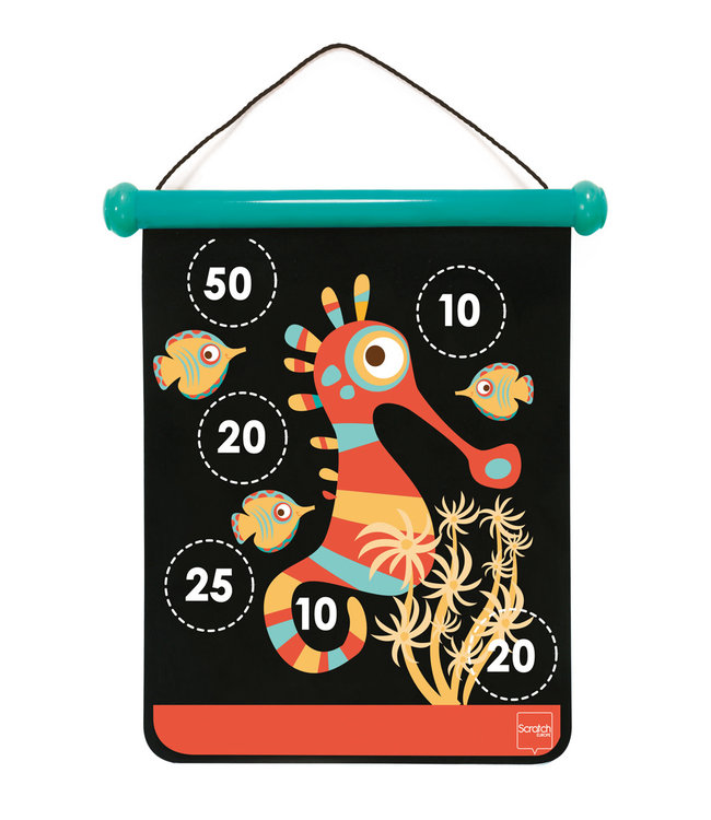 Scratch Scratch - Active Play: MAGNETISCHE DARTS medium / Oceaan 40x31cm, 2-zijdig bedrukt, in tube, 5+