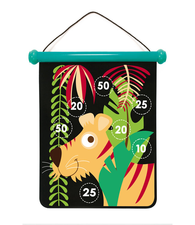Scratch Scratch - Active Play: MAGNETISCHE DARTS medium / Tropical Jungle 40x31cm, 2-zijdig bedrukt, in tube, 5+