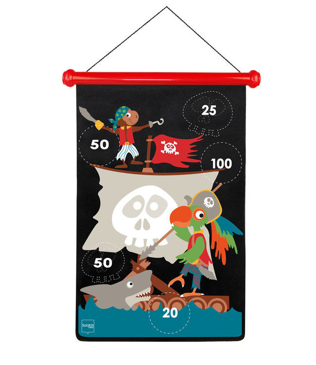 Scratch Scratch  - Active Play: MAGNETISCHE DARTS Piraat 36x55cm, 2-zijdig bedrukt, in tube, 5+