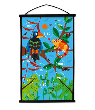 Scratch Scratch - Active Play: START TO DART Toekan Jungle 38x60cm, 2-zijdig bedrukt, met 6 darts met zuignappen, in doos, 3+