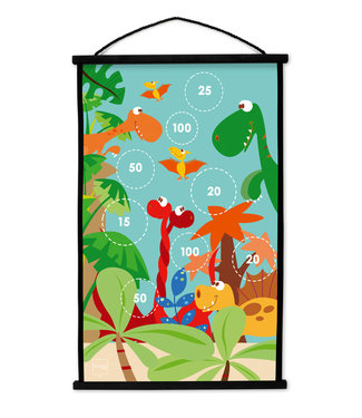 Scratch Scratch - Active Play: START TO DART Dinowereld 38x60cm, 2-zijdig bedrukt, met 6 darts met zuignappen, in doos, 5+