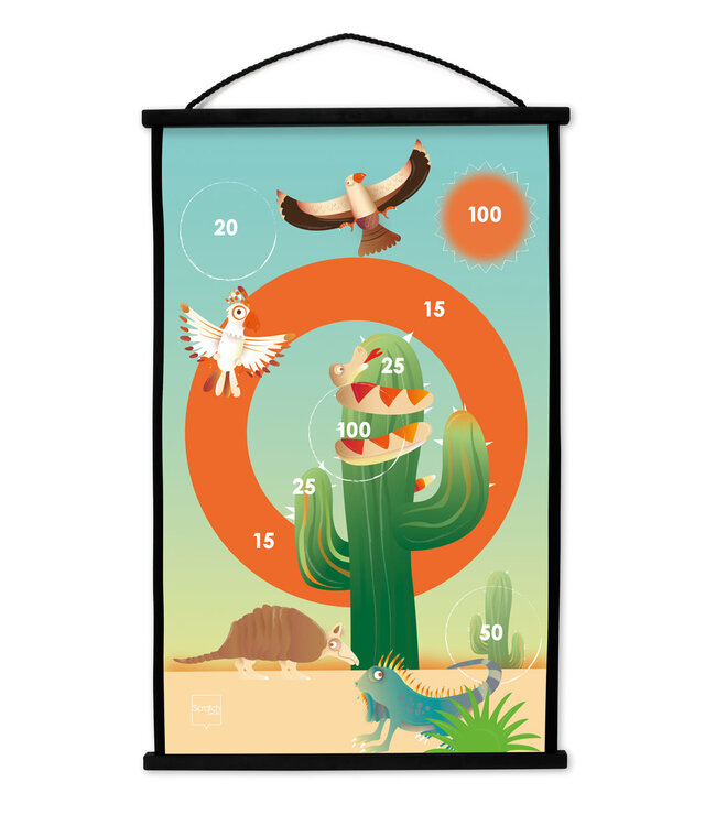 Scratch Scratch - Active Play: START TO DART Mexico 38x60cm, 2-zijdig bedrukt, met 6 darts met zuignappen, in doos, 3+