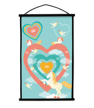 Scratch Scratch - Active Play: START TO DART Eenhoorn 38x60cm, 2-zijdig bedrukt, met 6 darts met zuignappen, in doos, 5+