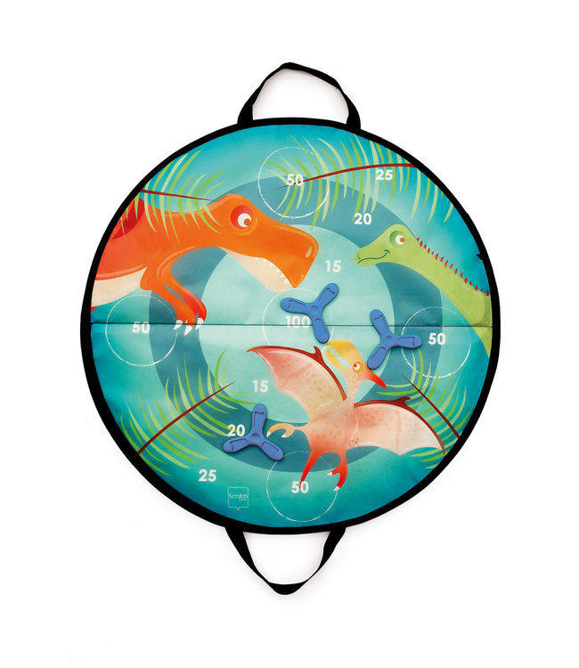 Scratch Scratch - Active Play: DISKER GAME magnetisch / Dino diam.60cm, met 3 magnetische diskers, in doos 61x31x2cm, 3+