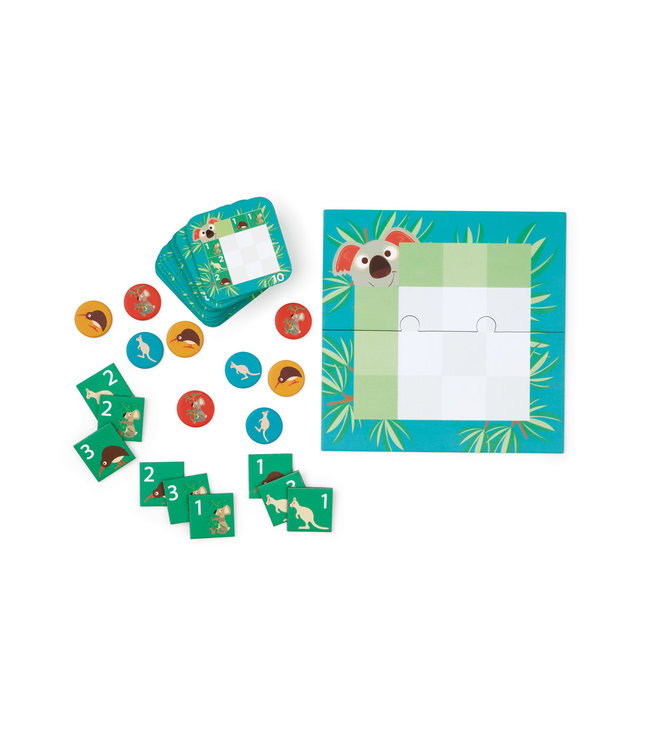 Scratch Scratch - Solo Game: KOALA CHALLENGE 16,6x16,5cm, een solo-inzichtspel met 30 opdrachten, in vormendoos 22x14,3x3,5cm, 5+