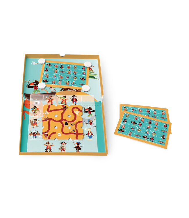 Scratch Scratch - EduLogic Box: PIRATE MAZE 25.5x23x2cm (gesloten), 25.5x38x2cm (open), magnetisch, met 20 uitdagingen en 2 niveaus, 5+