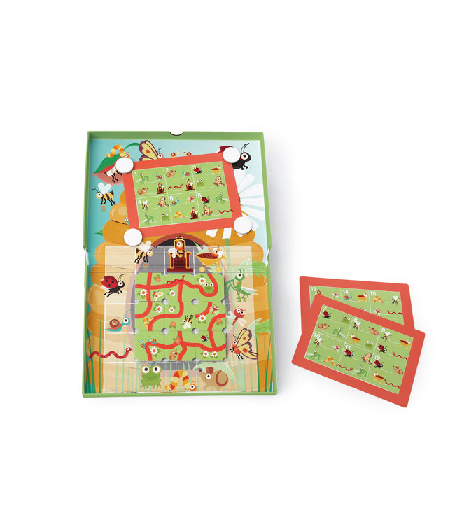 Scratch Scratch - EduLogic Box: GARDEN MAZE 25.5x23x2cm (gesloten), 25.5x38x2cm (open), magnetisch, met 20 uitdagingen en 2 niveaus, 5+