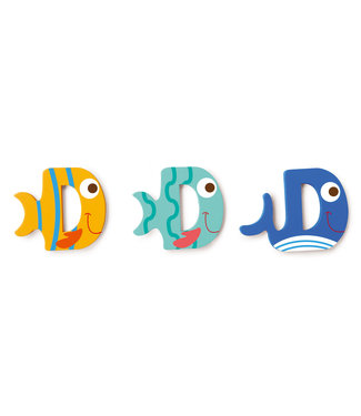 Scratch Scratch - Houten Letter: LETTER 'D', 3 modellen gemengd, 3 zelfklevende stickers inbegrepen, op kaart