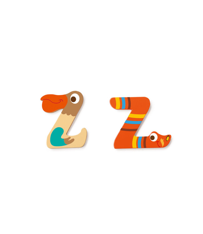 Scratch Scratch - Houten Letter: LETTER 'Z', 2 modellen gemengd, 3 zelfklevende stickers inbegrepen, op kaart