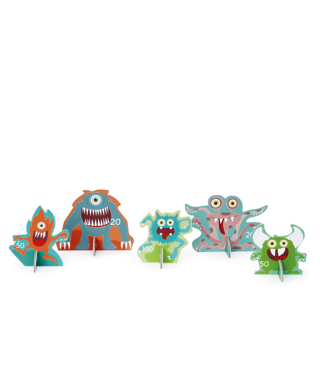 Scratch Scratch - Active Play: BLAASPIJP Monsters diam.3,5x42cm, met 5 monsters en 3 pijltjes diam.2x8,2cm, in doos 13x4,5x43cm, 5+