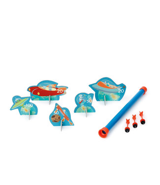 Scratch Scratch - Active Play: BLAASPIJP Ruimte diam.3,5x42cm, met 5 robotten en 3 pijltjes diam.2x8,2cm, in doos 13x4,5x43cm, 5+
