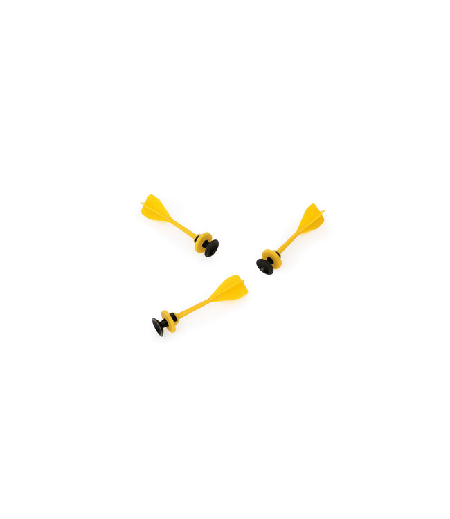 Scratch Scratch - Active Play: BLAASPIJP - DARTS SET Geel diam.2x8,2cm, set van 3 stuks, op kaart, 5+