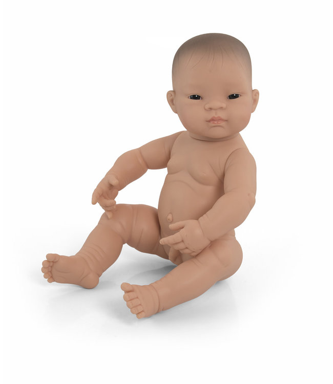 Miniland Miniland - BABYPOP AZIATISCHE JONGEN 40cm, met vanillegeur, waterdicht,  anatomisch correct, in vinyl. Made in Spain, 10m+