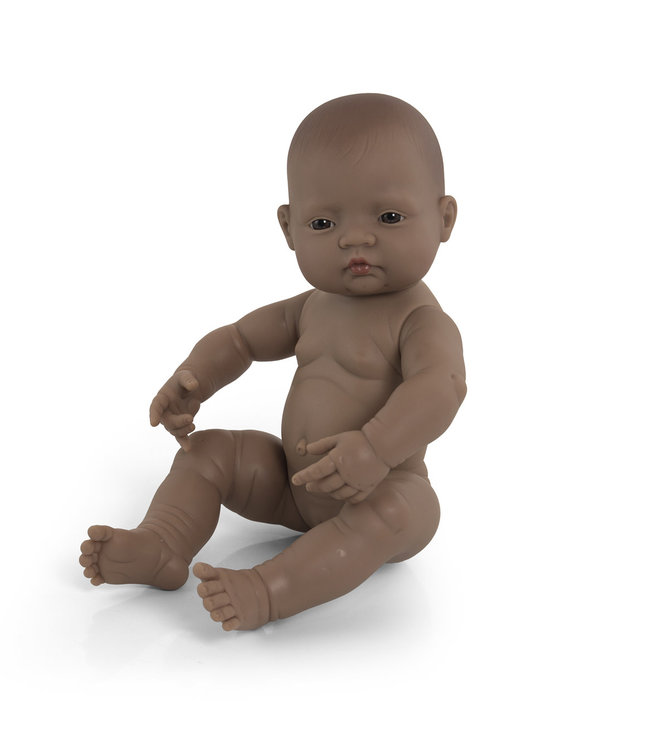 Miniland Miniland - BABYPOP LATIJNS-AMERIKAANS MEISJE 40cm, met vanillegeur, waterdicht,  anatomisch correct, in vinyl. Made in Spain, 10m+