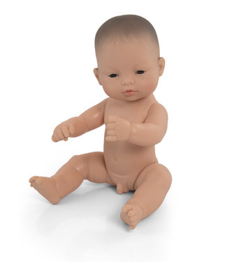 Miniland Miniland - BABYPOP AZIATISCHE JONGEN 32cm, met vanillegeur, waterdicht, anatomisch correct, in vinyl. Made in Spain, 10m+