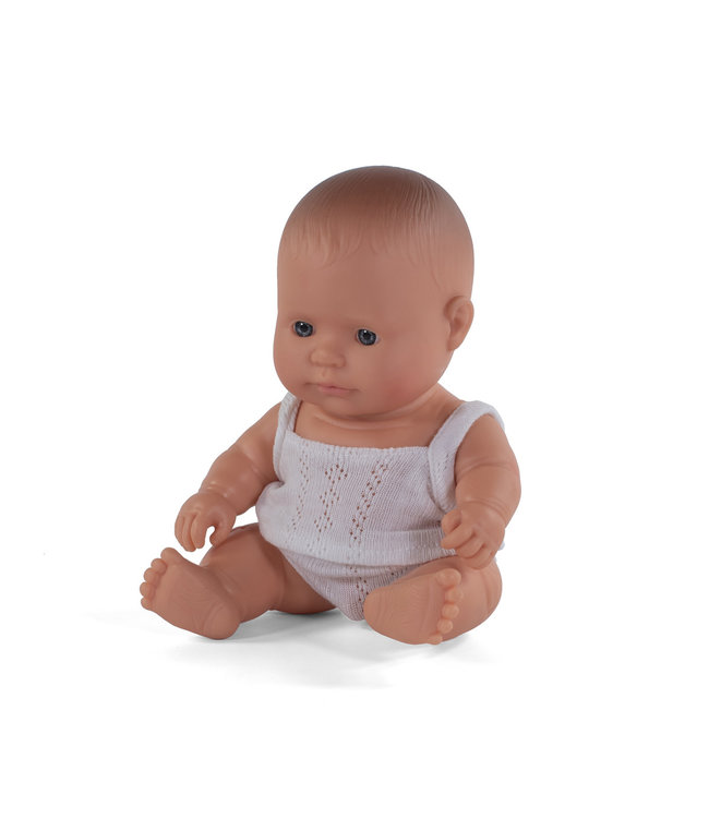 Miniland Miniland - BABYPOP EUROPESE JONGEN 21cm, met vanillegeur, waterdicht, anatomisch correct, in vinyl, in geschenk doos. Made in Spain, 10m+